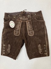Kurze Lederhose mit Trägern, Skandal Trachtenlederhose, BW 42-46 cm einfach