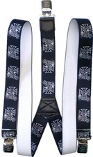 Hosenträger Gothic, Biker, Skull auf Motorrad Chopper Y-Form 3Clipse