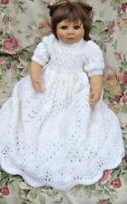 Hochwertige Handarbeit Strick Kleid Taufkleid Festkleid  Baby Gr. 58 - 60