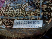 "MICHEL PARIS" Seidentuch quadratisch 90 x 90 braun m Blüten u. Blättern