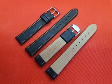 Lederband für Mühle Glashütte - 18 mm - schwarz/orange  - NEU - vom Fachhändler
