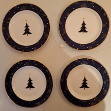 Hallmark Sakura Star Light Weihnachtsbaum Dessert Beilage Salat 4 Teller Vintage