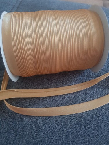 Schrägband satin gold - schrägband,