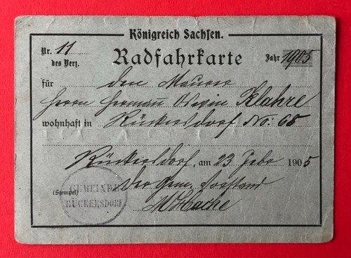 Alte radfahrkarte 11 - radfahrkarte,
