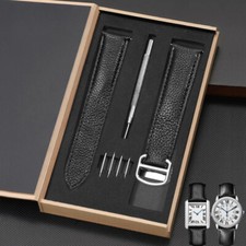 Schwarzes leder uhrenarmband - schwarzes,