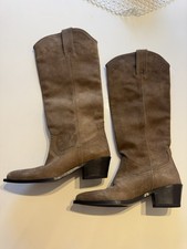 Zara Damen Ankle Boots Beige