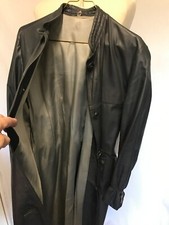 W!   Damen Ledermantel Maxi - Grau - Länge 135 cm - Gr. M