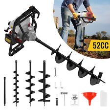 52ccm Benzin Erdbohrer 5,2 PS Erdlochbohrer Pfahlbohrer Erdbohrgerät &3x Bohrer