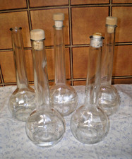 5  leere bauchige Glasflaschen mit Korken geeignet für  Saft - Most - usw