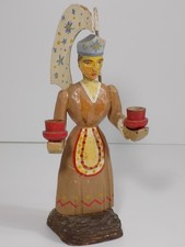 Erzgebirge Uralt Lichterengel Figur Leuchter Engel Holz bemalt Brotteig 19.JHD