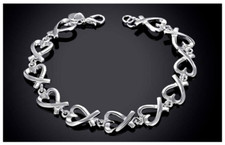 Armband 925 Sterling Silber Love Liebe Heart mit 12 Herzen Damen Modeschmuck