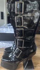 Plateau Lackstiefel Damen 39/40 – Karneval, Cosplay, Gothic, 70er Style