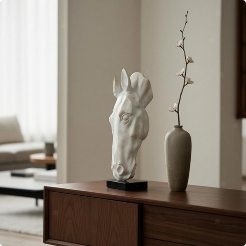 Horse head sculpture - horse, carved