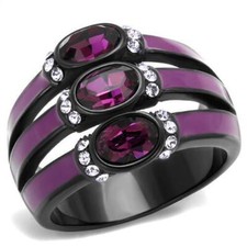 Amethyst Schwarz Oval Ring