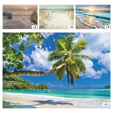 Vlies Fototapete Strand Meer Sonnenuntergang Landschaft Nordsee Palmen Karibik 1