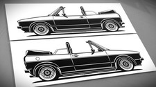 Golf MK1 Sticker Silhouette 2x