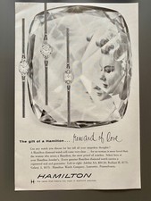 The gift of a Hamilton ...reward of love 1958 Vintage Watch Ad Werbung Reklame 2