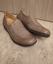 Caprice Damen Schuhe Slipper Gr. 42, beige grau, Leder Weite H