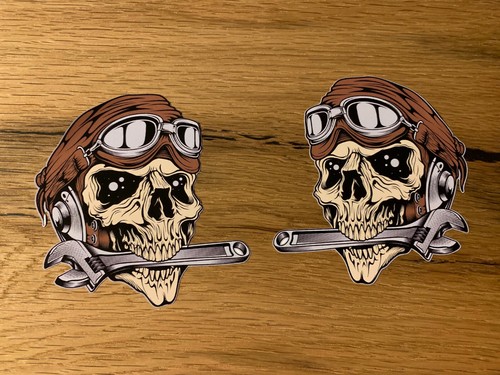 Skull aufkleber motorrad - 2x,