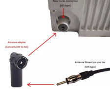 Antennen Adapter Autoradio Alt-Neu Stecker ISO auf DIN Winkeladapter