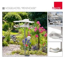 Design 2 in 1 Vogel Futterhaus & Wasserstelle  Vögel massiv Edelstahl & Keramik