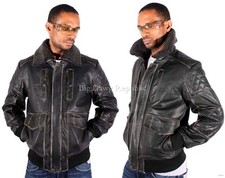 Aviatrix Herren 100% Echtleder Aviator Bomber Jacke – Pilot Stil