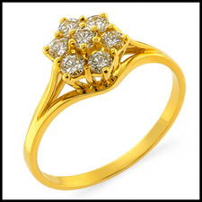 18K 750 Gelbgold 0,385 Ct.T Diamant Ring RG 55 Diamondring Woman Brilliant Gold