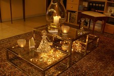 Sofatisch Glas Chrom Couchtisch Ablage Designertisch Italien Unikat Glastisch