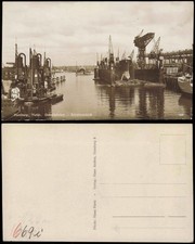 Ansichtskarte Hamburg Hafen. Getreideheber Schwimmdock 1928