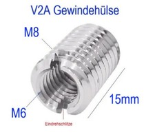 V2A Gewinde Hülse Adapter M8 auf M6 15mm Gewinde Adapter M8 M6 Gewindeadapter