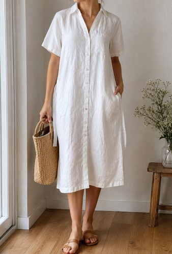 100 leinen hemdkleid - 100%,
