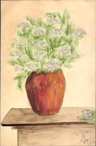 Handgemalt blumenstrauß - ak,