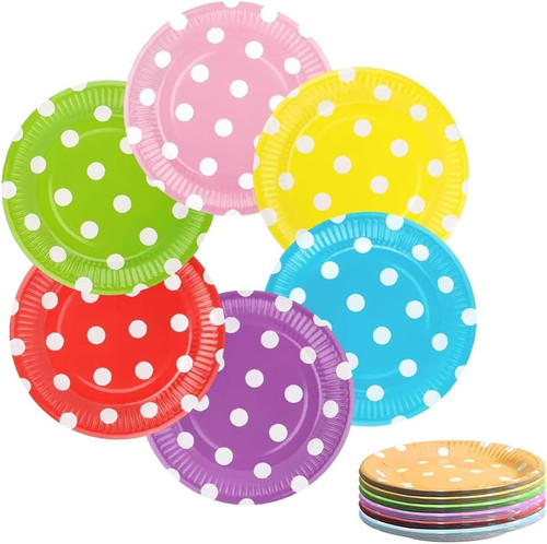 Bunte pappteller set stück - pappteller,