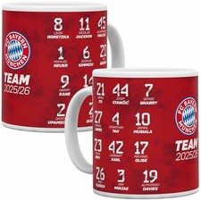 FC Bayern München Tasse Unterschriften 2025/2026 Kaffeetasse Becher Kaffeebecher