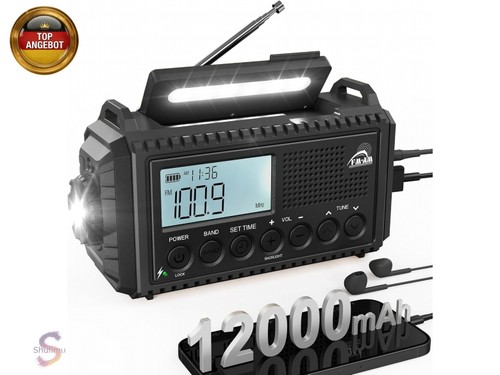 Kurbelradio mit solar - mit,