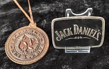 Jack Daniels Silver Black Gürtelschnalle Buckle Master Leder Vintage Anhänger