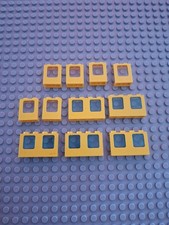 11x Lego Flugzeug, Boot, Schiff Fenster 4863 Gelb, Scheibe Grün Getönt, 60032