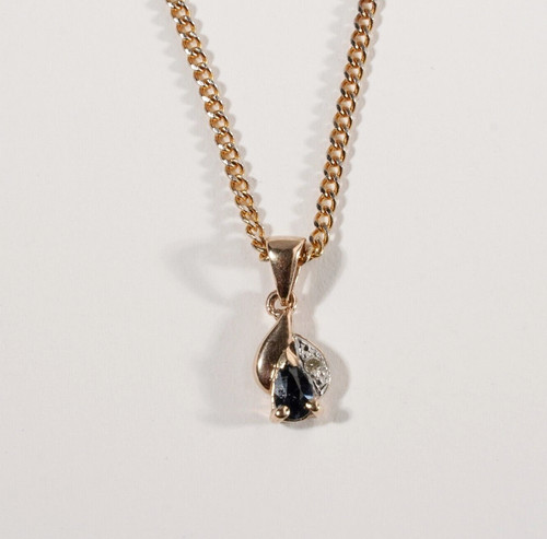 Vintage small dark sapphire - small,