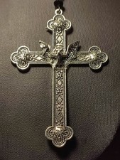 Kruzifix Gothic style Kreuz Jesus Halskette in Silber schön groß und auffällig