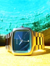 Nixon The BIG Player SS Uhr in Silber & Grün A487-1696 Neu ohne Etikett