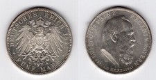 BAYERN   5 Mark 1911 D   Luitpold   hübsche Erhaltung