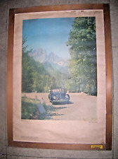 original großes VW Käfer Werbe Foto Plakat gerahmt Brezel Ovali 50er Jahre 66x47
