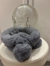 Schöner Schalkragen Fell Schal Tuch Winterschal zu Jacke Damen Grau Gr. ONE SIZE