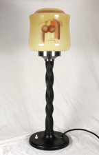 ART DECO Tischlampe Glas Spritzdekor 1930's Lampe Tischleuchte Salonlampe lamp