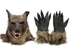 Werwolf Maske Handschuhe für Fasching Werwolfmaske aus Latex Tier Wolf Kostüm