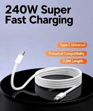 240W USB-C to PD 5A Fast Charger Dual Type C Charging Data Sync USB Cable 2m
