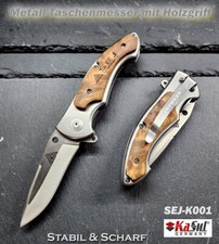 Robustes Taschenmesser SEJ-K001 Klappmesser Camping Outdoor Holzgriff Jagdmesser