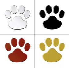 Silber/Rot/Gold Hundepfote 3D