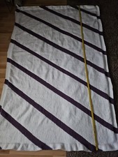 Wolldecke,  Weiß/ Lila, Echte Handarbeit