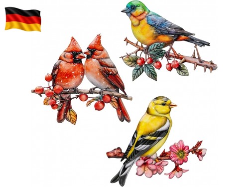 3pcs metall vögel wandkunst - 3pcs,